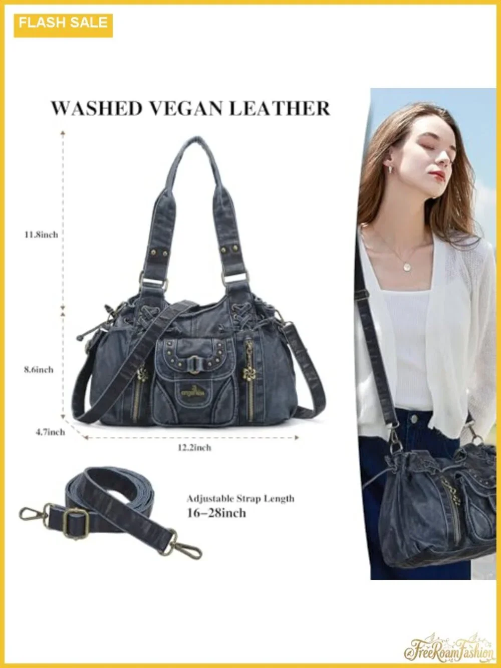 Small Hobo Bag for Women Faux Leather Shoulder Handbag with Removable Strap